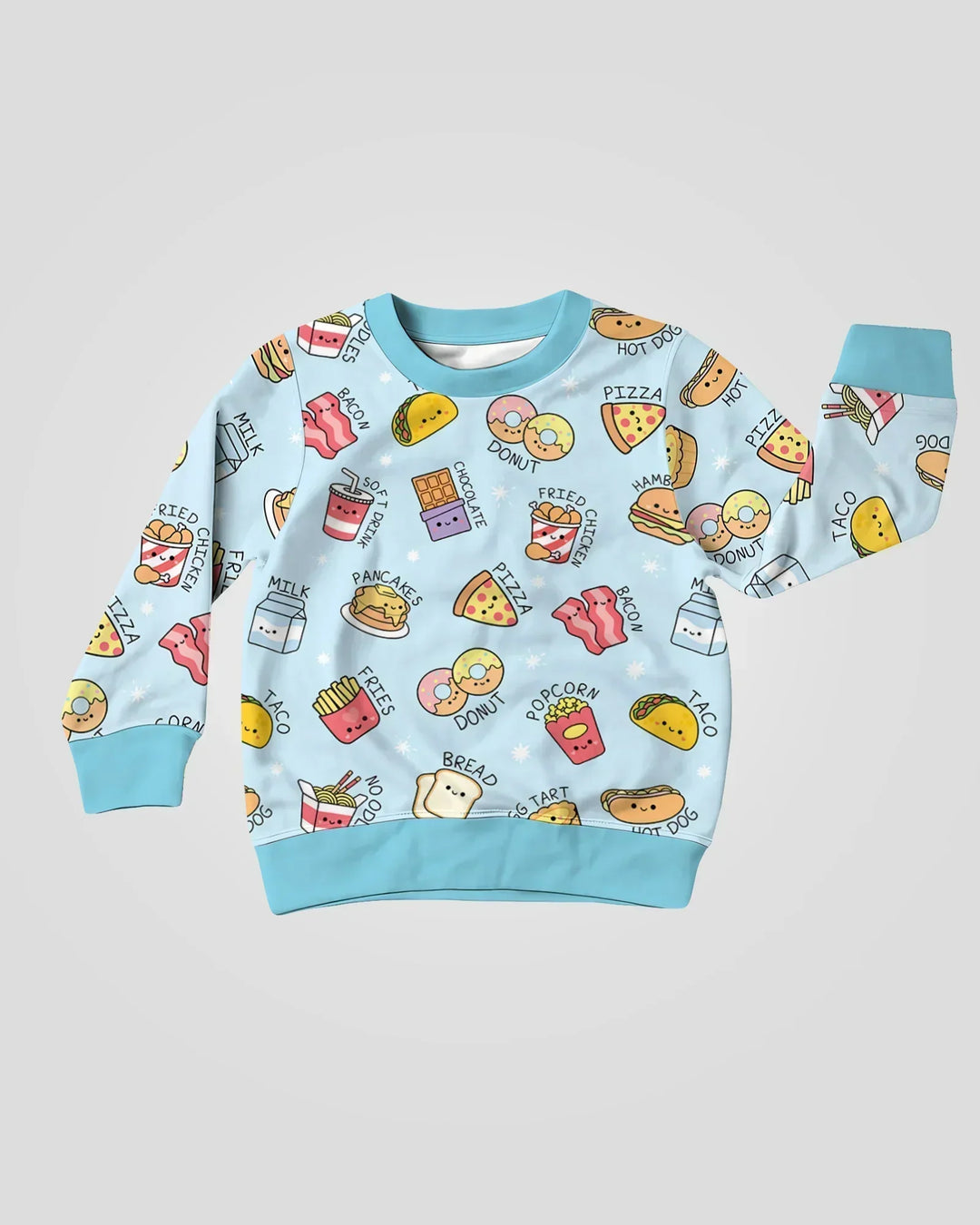 Kawaii Leckeres Essen Bambus Rundhals-Sweatshirt