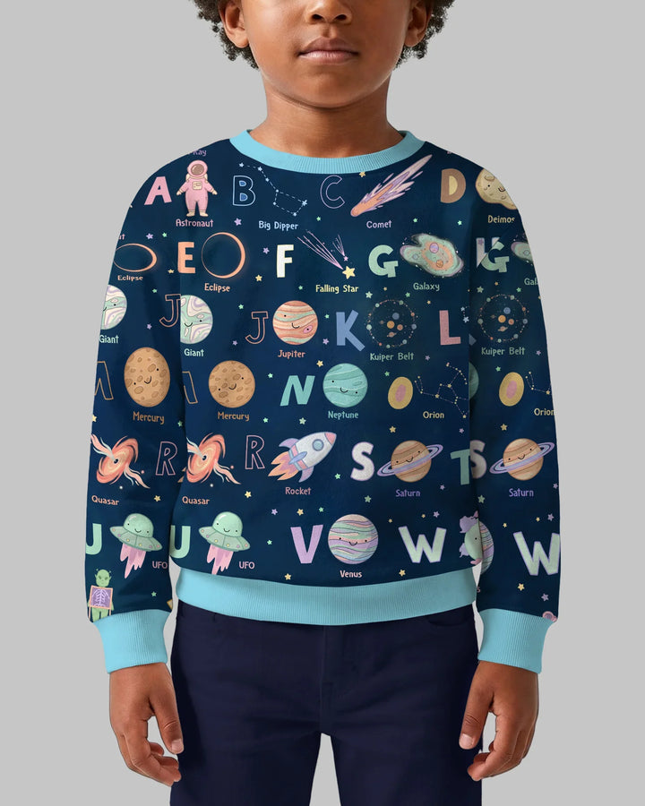 Space Alphabet Bamboo Crewneck Sweatshirt