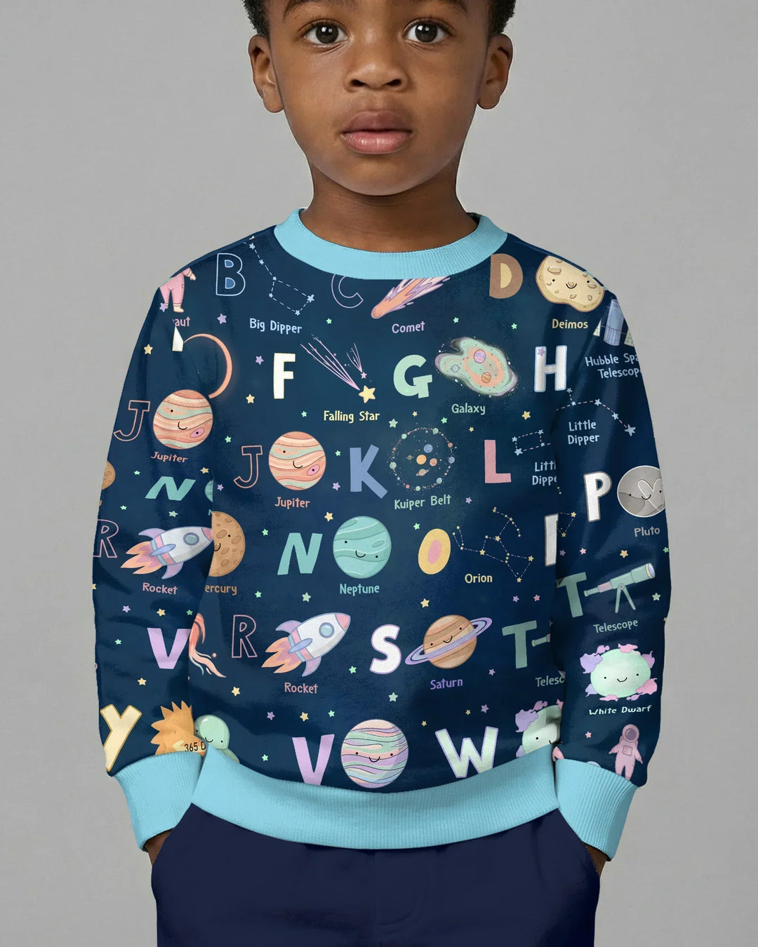 Space Alphabet Bamboo Crewneck Sweatshirt