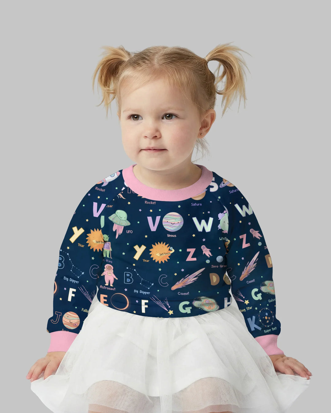 Space Alphabet Bamboo Crewneck Sweatshirt