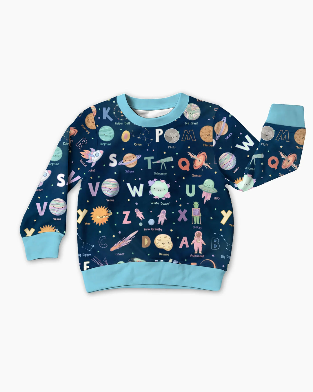 Space Alphabet Bamboo Crewneck Sweatshirt