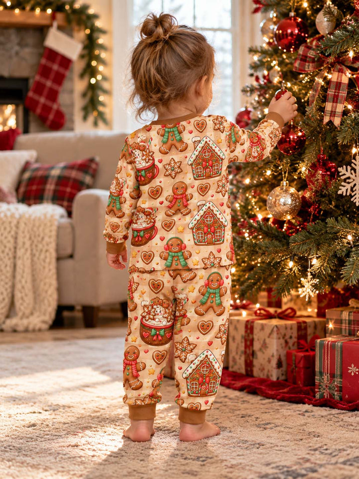Sweet Gingerbread Christmas Bamboo Two Piece Long Sleeve Pajama Set