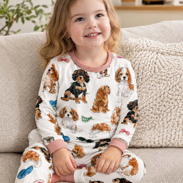 Sweet Spaniel Friends Bamboo Two Piece Long Sleeve Pajama Set