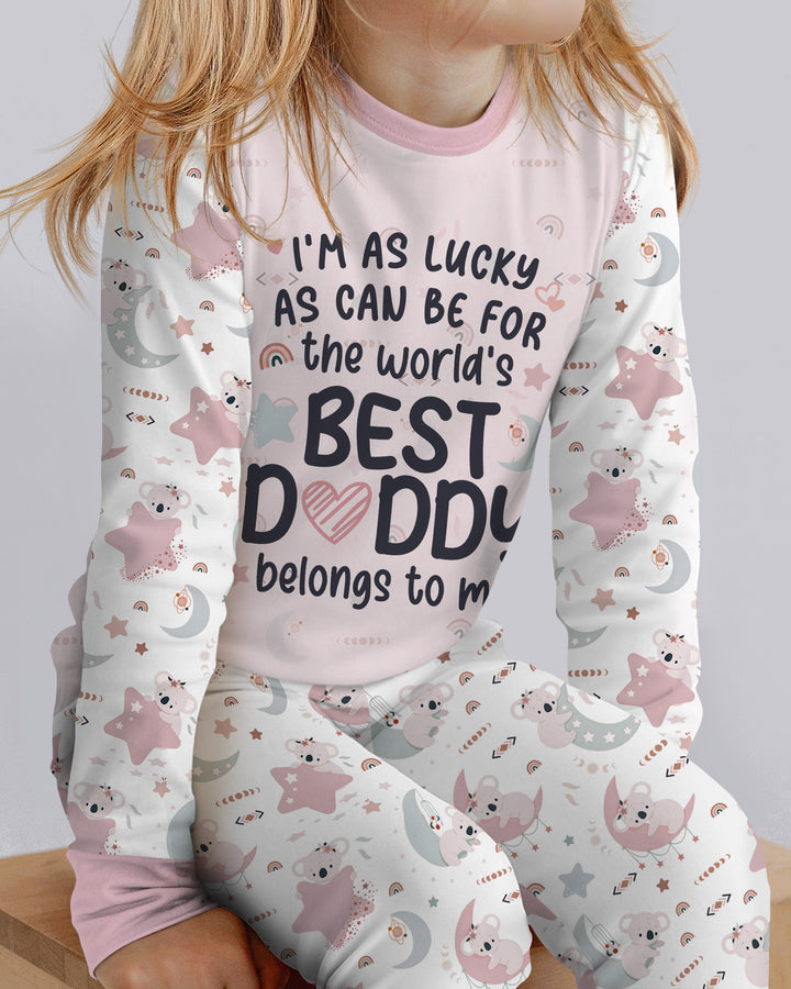 The World's Best Daddy Belongs To Me Bamboo Two Piece Long Sleeve Pajama Set