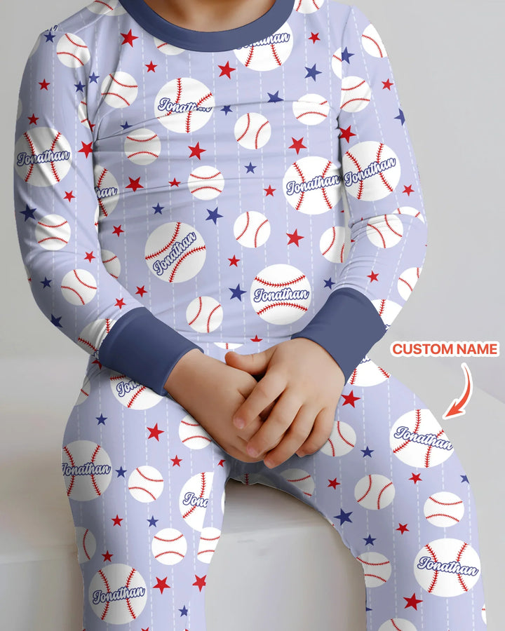 Zweiteiliges Langarm-Pyjama-Set mit Sommerfrüchten