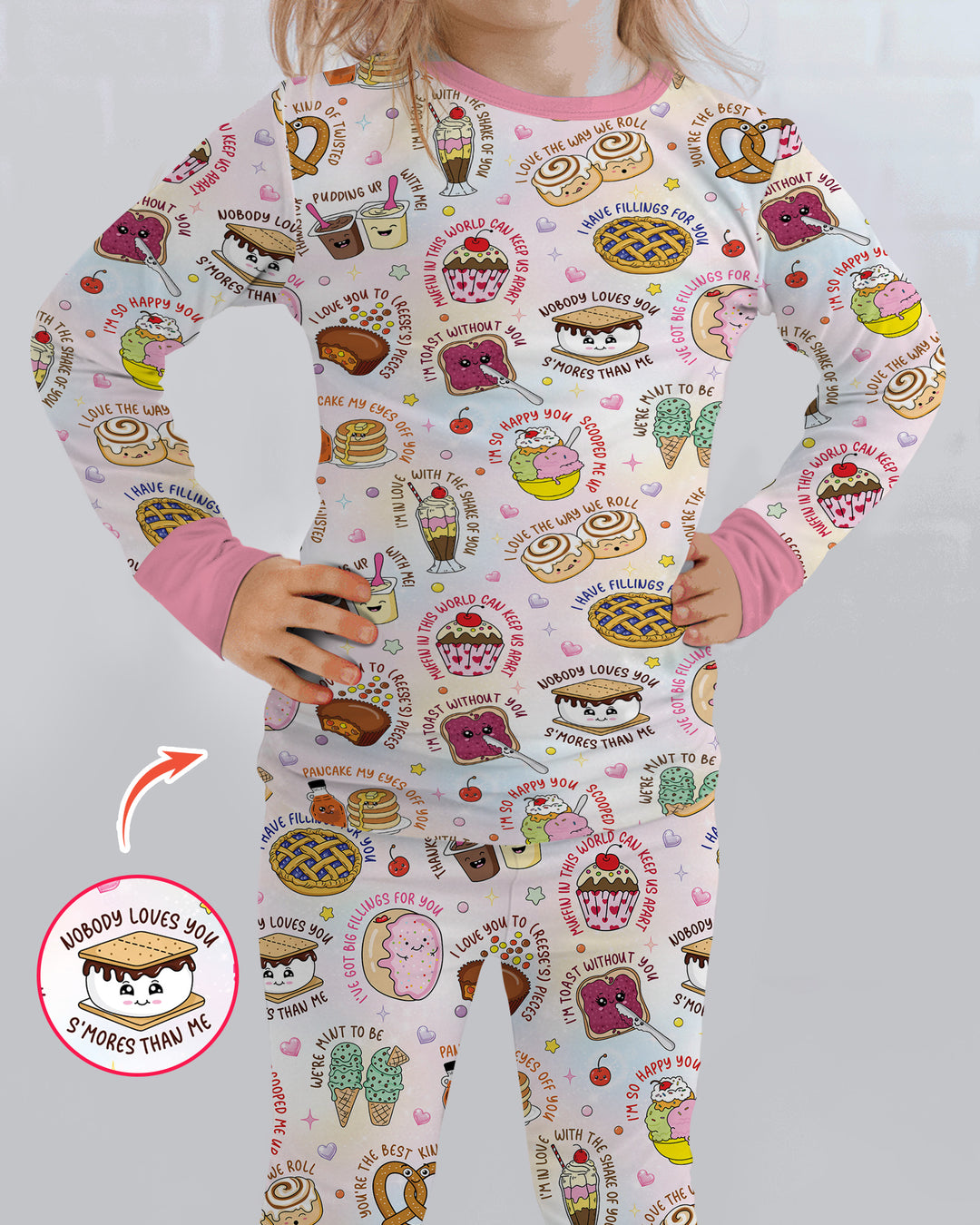 Sweet Love Puns Bamboo Two Piece Long Sleeve Pajama Set