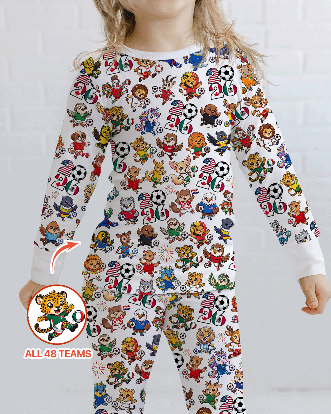 Zweiteiliges Langarm-Pyjama-Set mit Sommerfrüchten