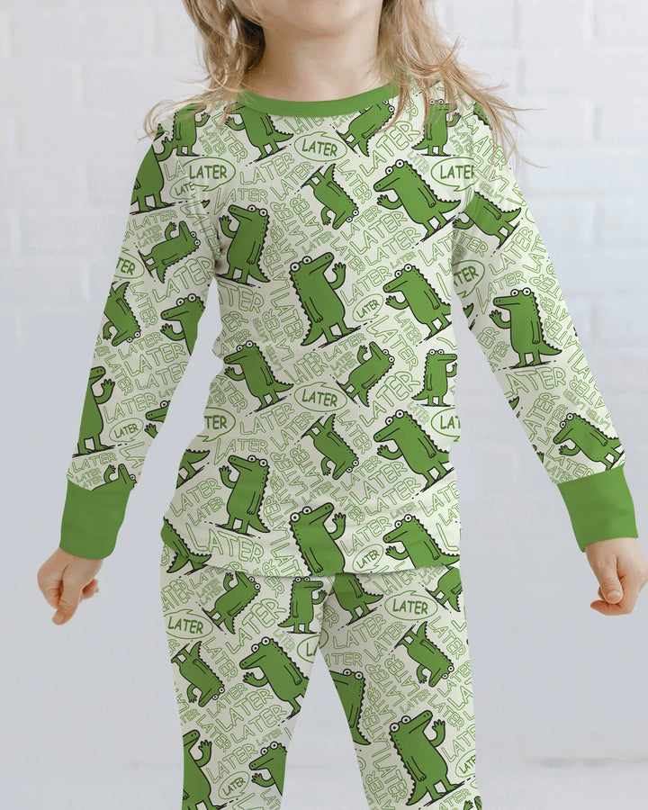 Zweiteiliges Langarm-Pyjama-Set mit Sommerfrüchten