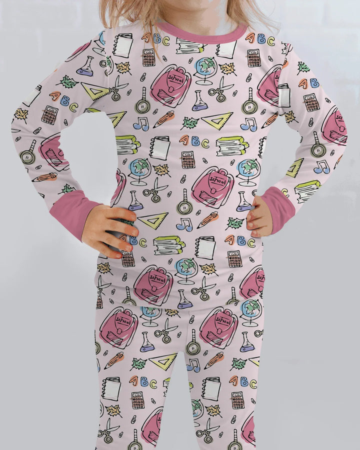 Zweiteiliges Langarm-Pyjama-Set mit Sommerfrüchten