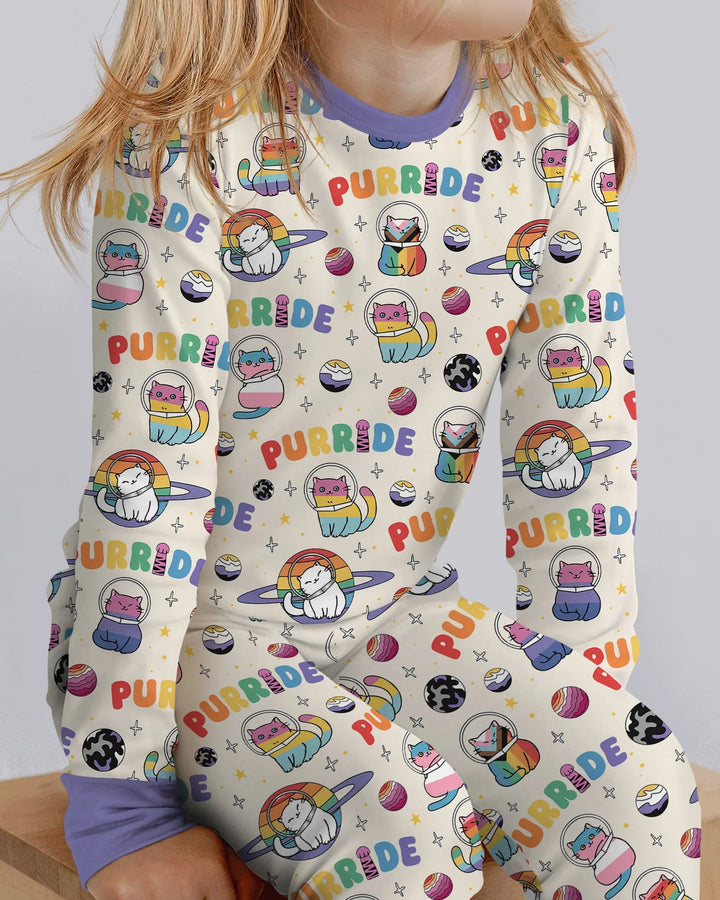 Zweiteiliges Langarm-Pyjama-Set mit Sommerfrüchten