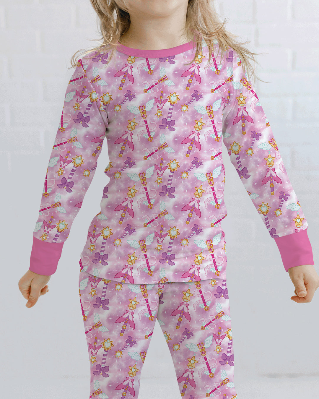 Kawaii Magical Girl Wand Bamboo Two Piece Long Sleeve Pajama Set