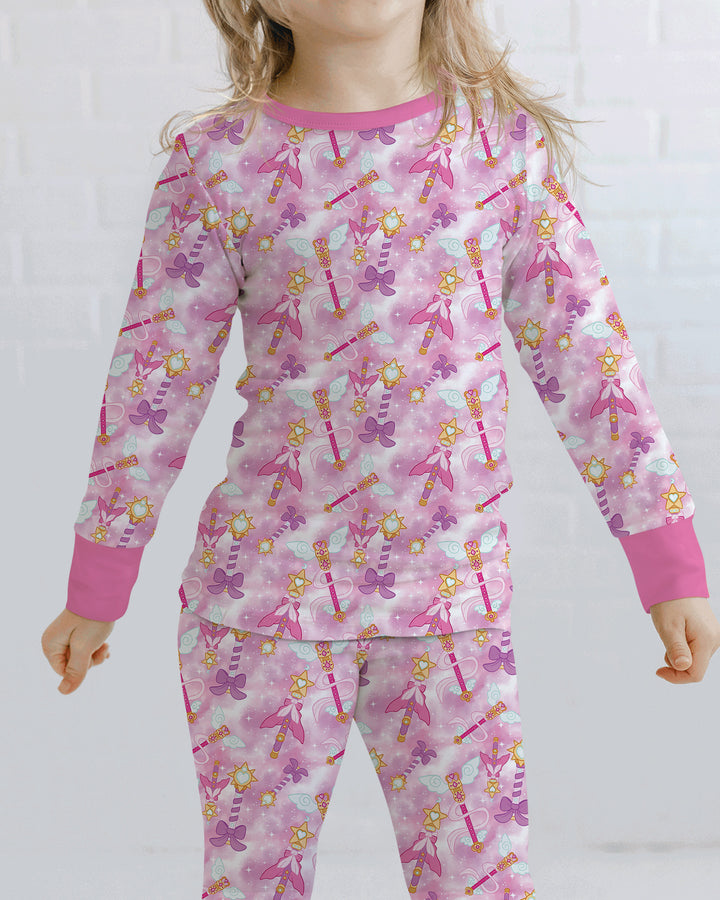 Kawaii Magical Girl Wand Bamboo Two Piece Long Sleeve Pajama Set