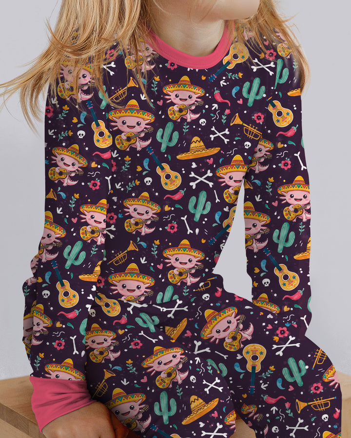 Axolotl Fiesta Bamboo Two Piece Long Sleeve Pajama Set