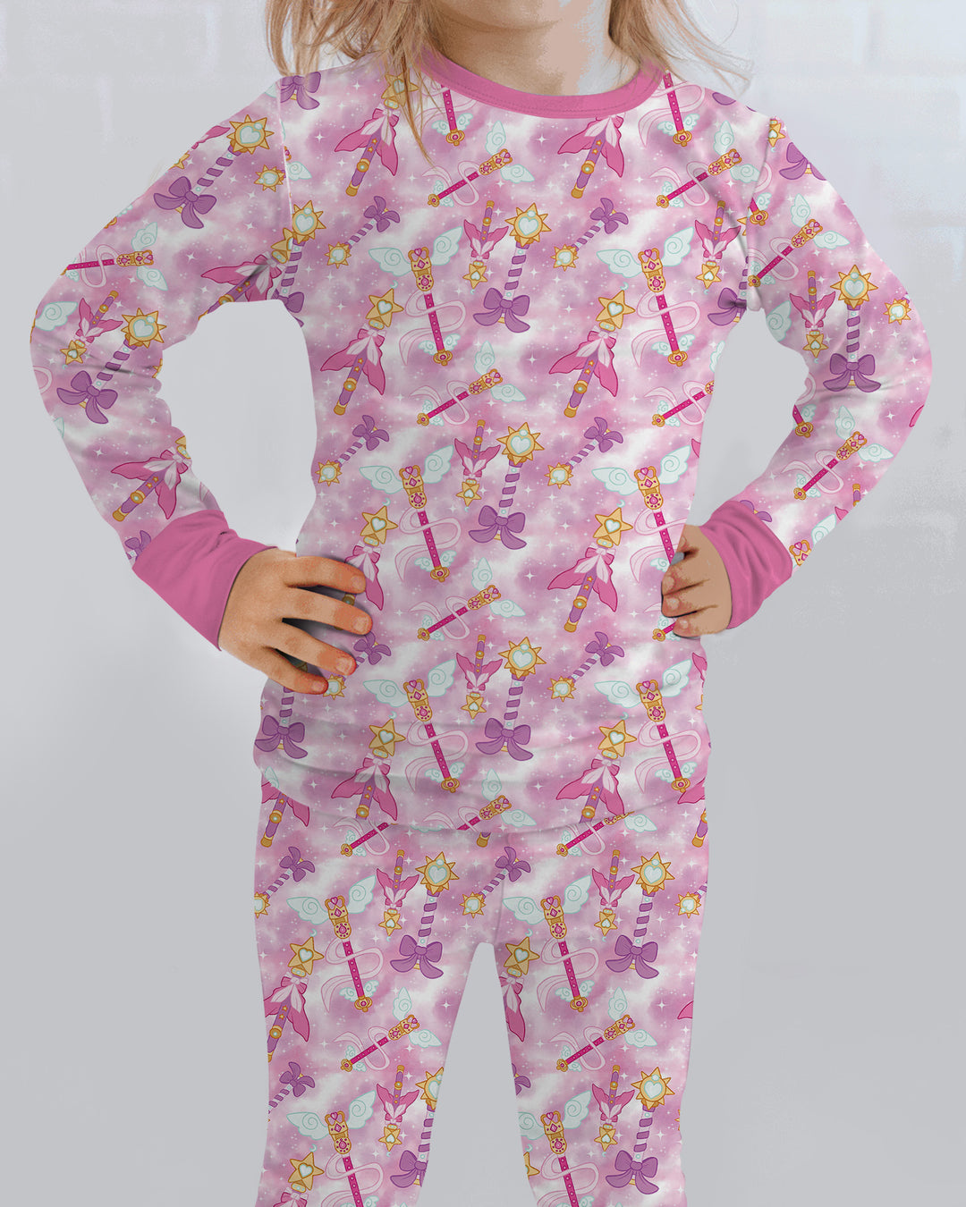 Kawaii Magical Girl Wand Bamboo Two Piece Long Sleeve Pajama Set