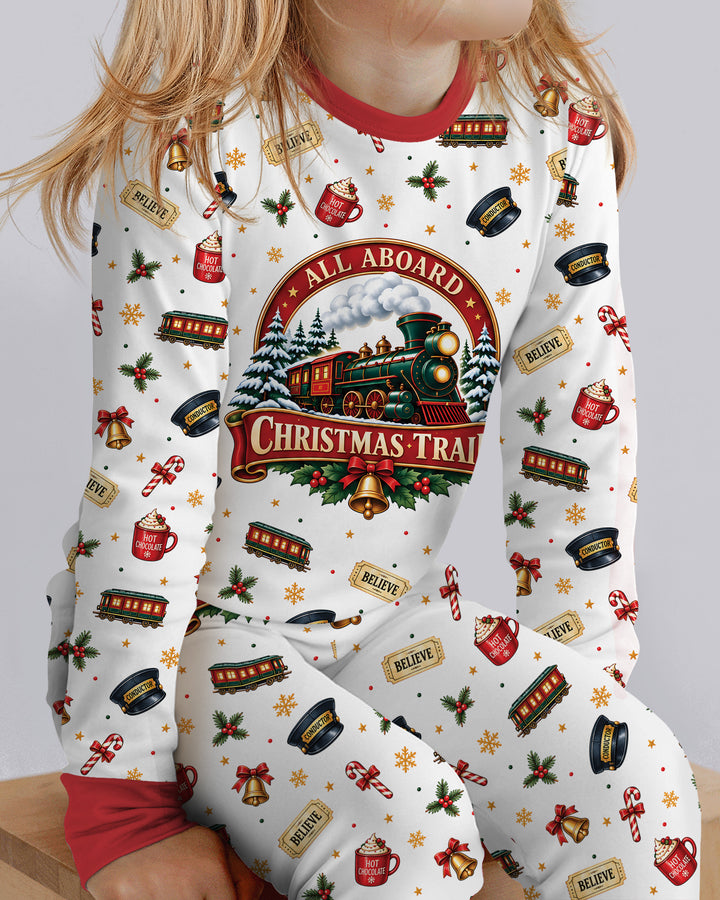 All Aboard Christmas Express Bamboo Two Piece Long Sleeve Pajama Set