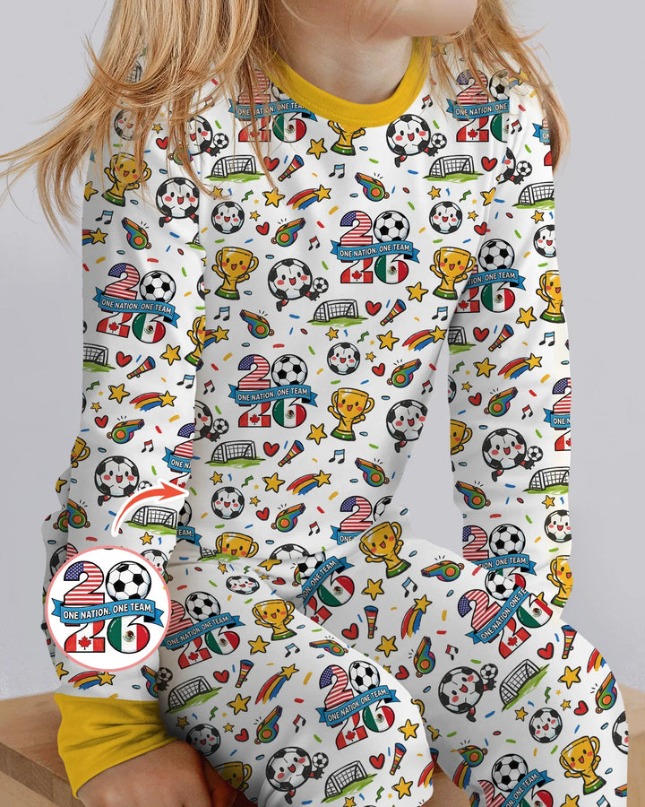 Zweiteiliges Langarm-Pyjama-Set mit Sommerfrüchten