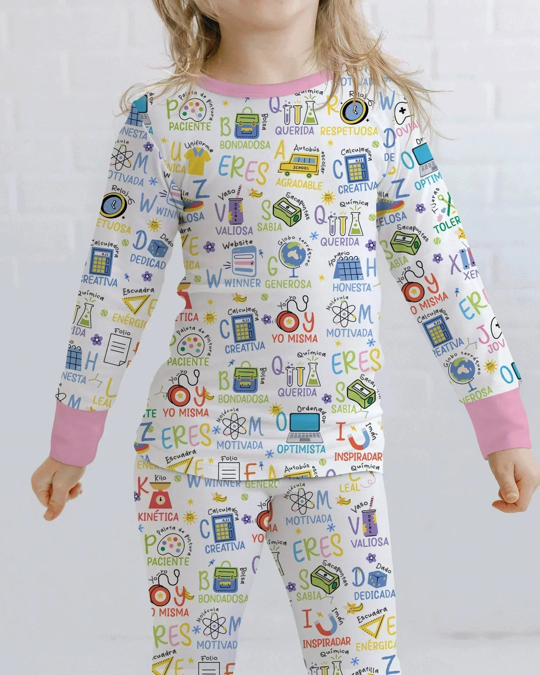 You Are Spanish Alphabet Version Bamboo Two Piece Long Sleeve Pajama Set