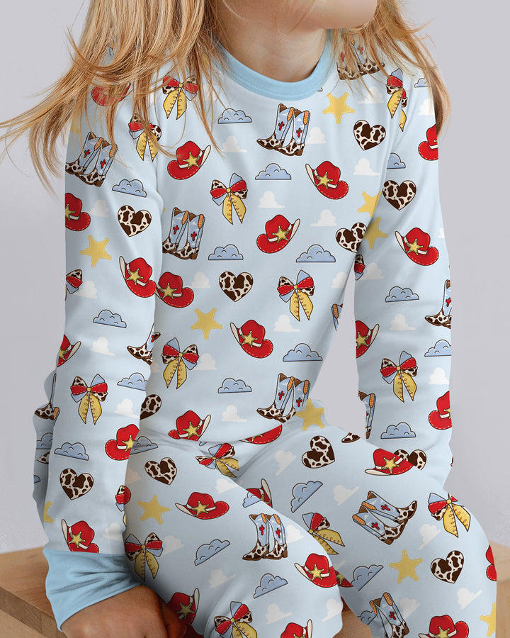 Zweiteiliges Langarm-Pyjama-Set mit Sommerfrüchten