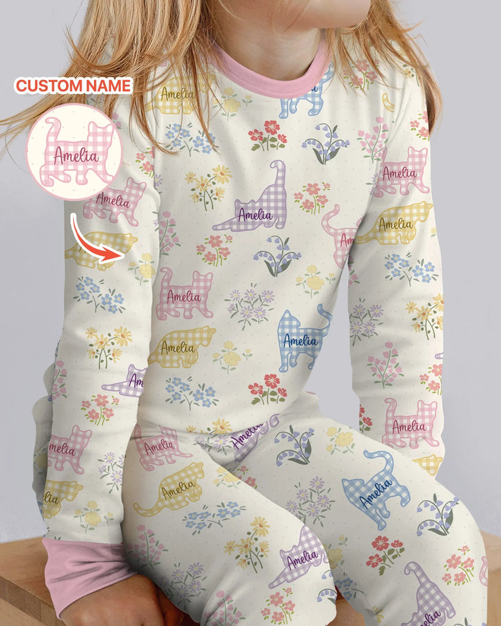Zweiteiliges Langarm-Pyjama-Set mit Sommerfrüchten