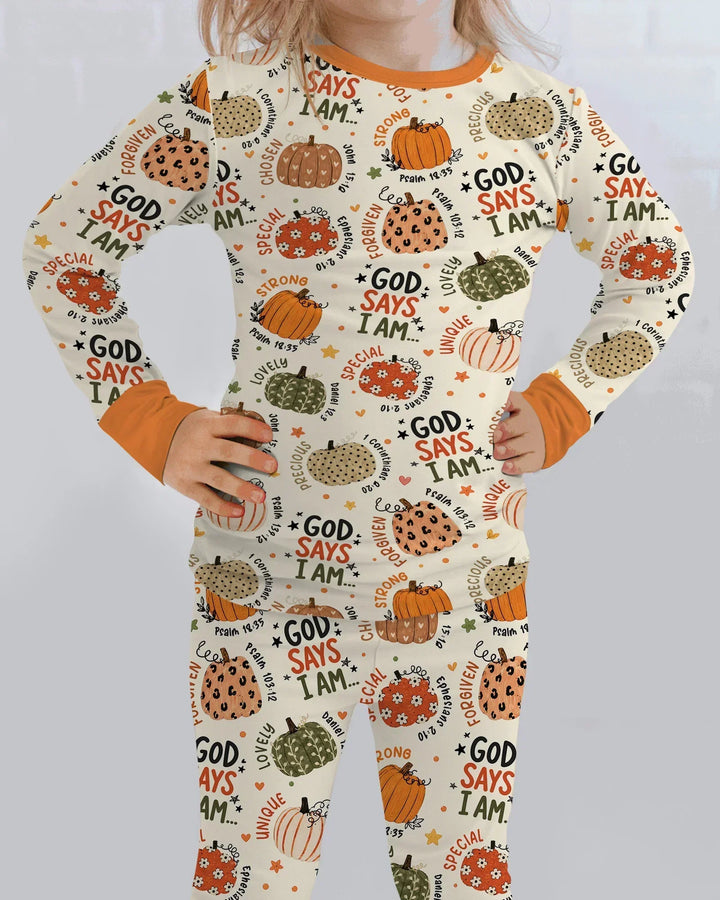 Zweiteiliges Langarm-Pyjama-Set mit Sommerfrüchten