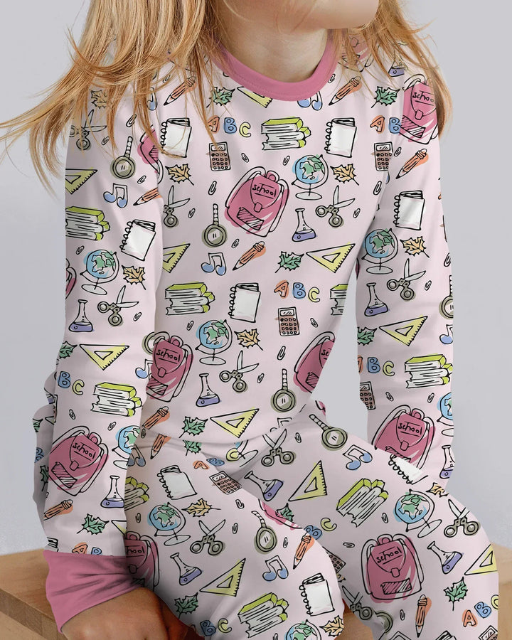 Zweiteiliges Langarm-Pyjama-Set mit Sommerfrüchten