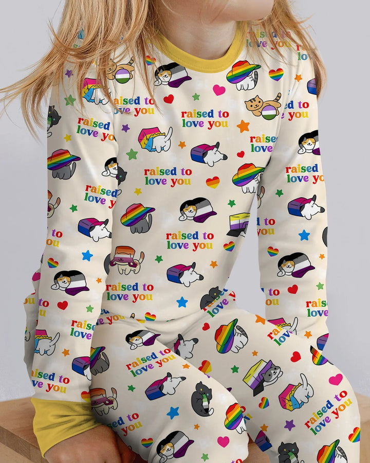 Zweiteiliges Langarm-Pyjama-Set mit Sommerfrüchten