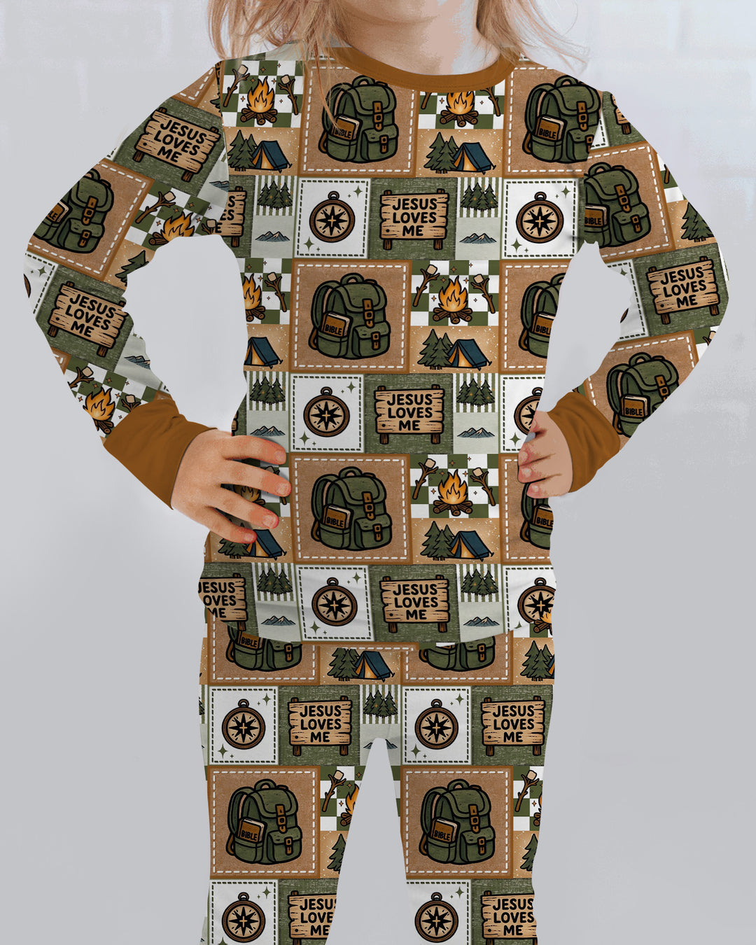 Zweiteiliges Langarm-Pyjama-Set mit Sommerfrüchten