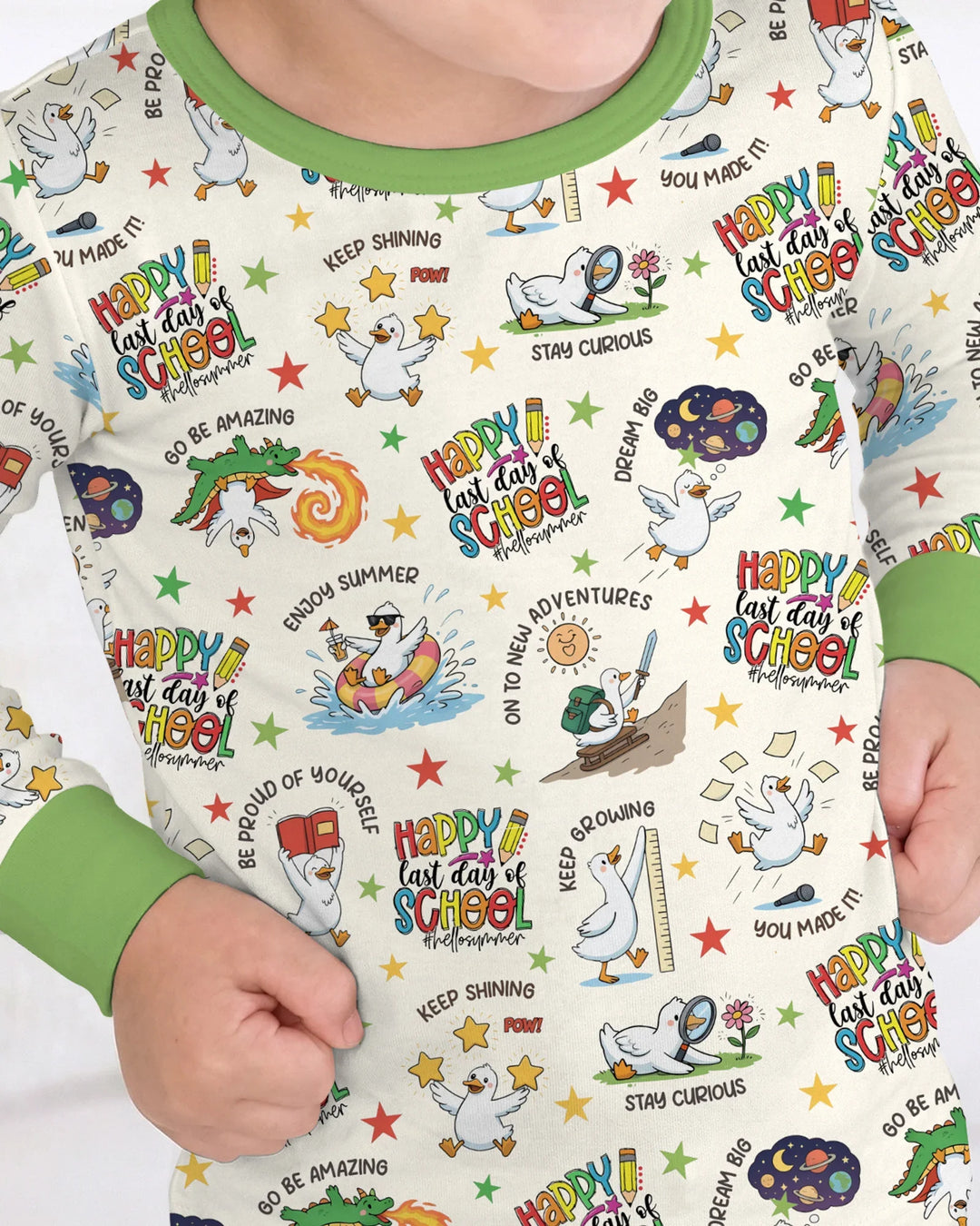 Zweiteiliges Langarm-Pyjama-Set mit Sommerfrüchten