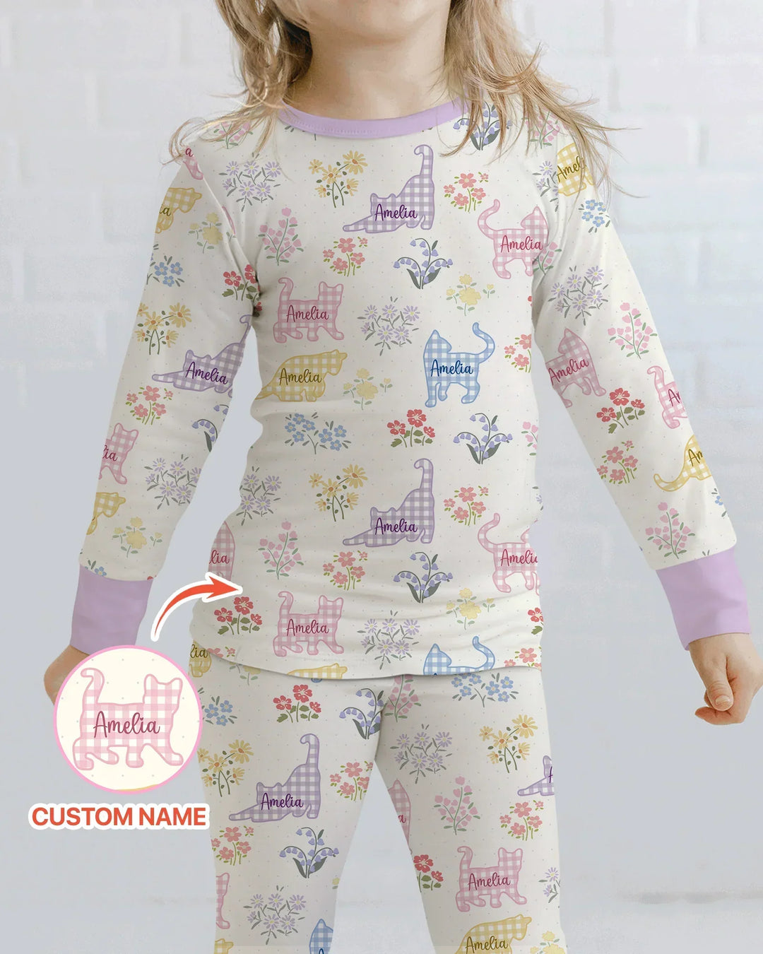 Zweiteiliges Langarm-Pyjama-Set mit Sommerfrüchten