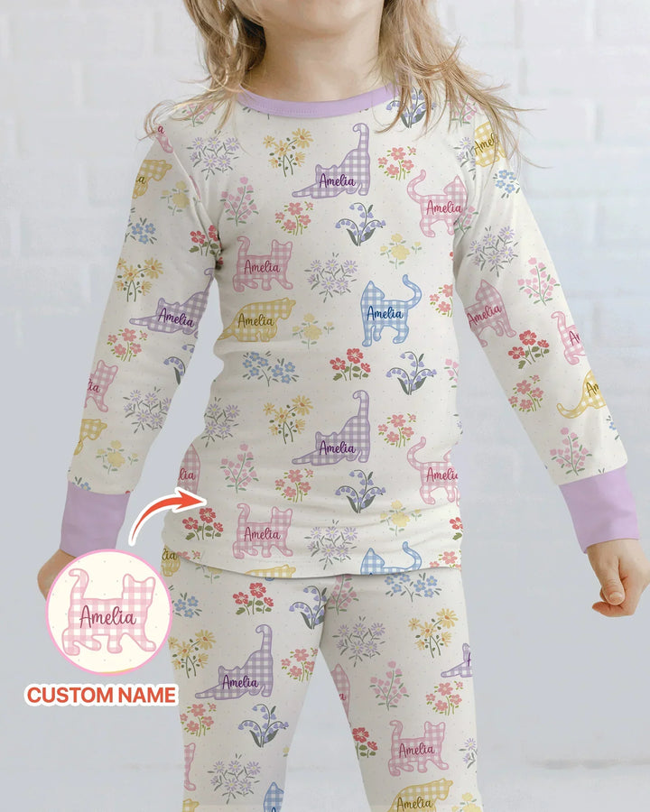 Zweiteiliges Langarm-Pyjama-Set mit Sommerfrüchten