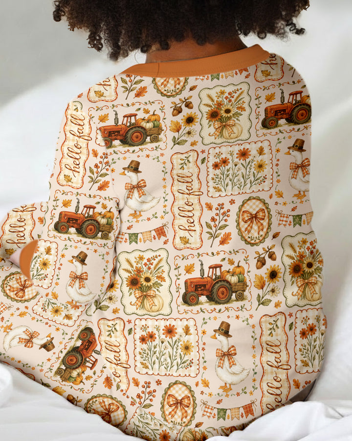 Zweiteiliges Langarm-Pyjama-Set mit Sommerfrüchten