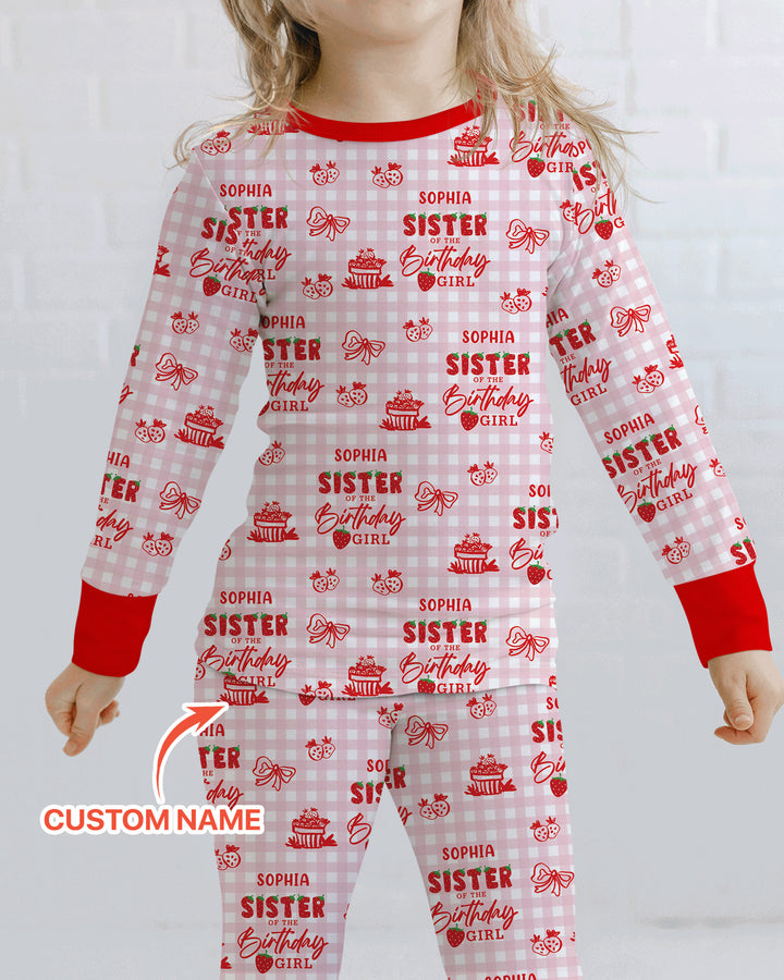 Berry 1st Birthday Sister & Me Matching  Bamboo Two Piece Long Sleeve Pajama Set