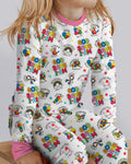 Zweiteiliges Langarm-Pyjama-Set mit Sommerfrüchten