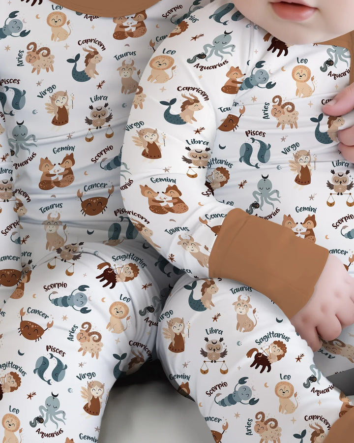 Zweiteiliges Langarm-Pyjama-Set mit Sommerfrüchten