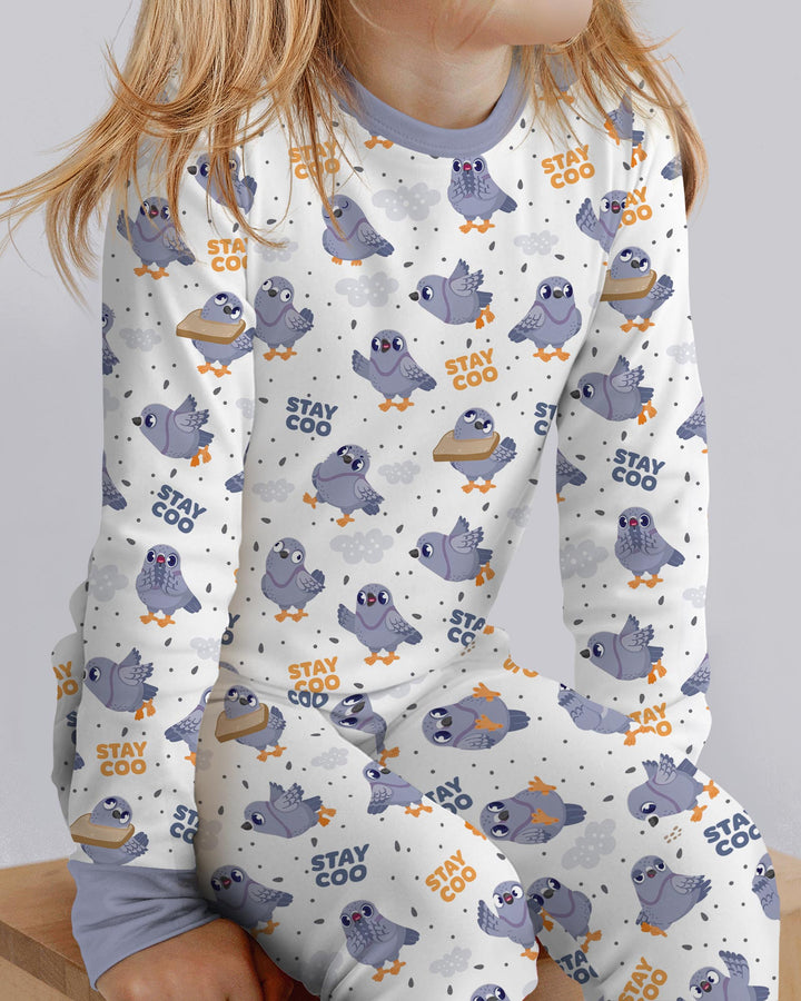 Pigeon Stay Coo Bamboo Two Piece Long Sleeve Pajama Set