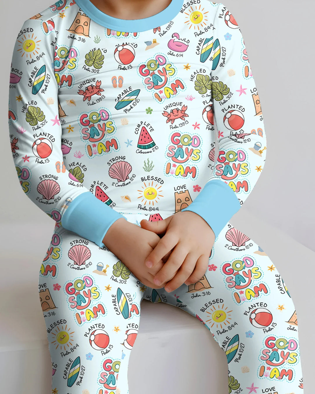 Zweiteiliges Langarm-Pyjama-Set mit Sommerfrüchten