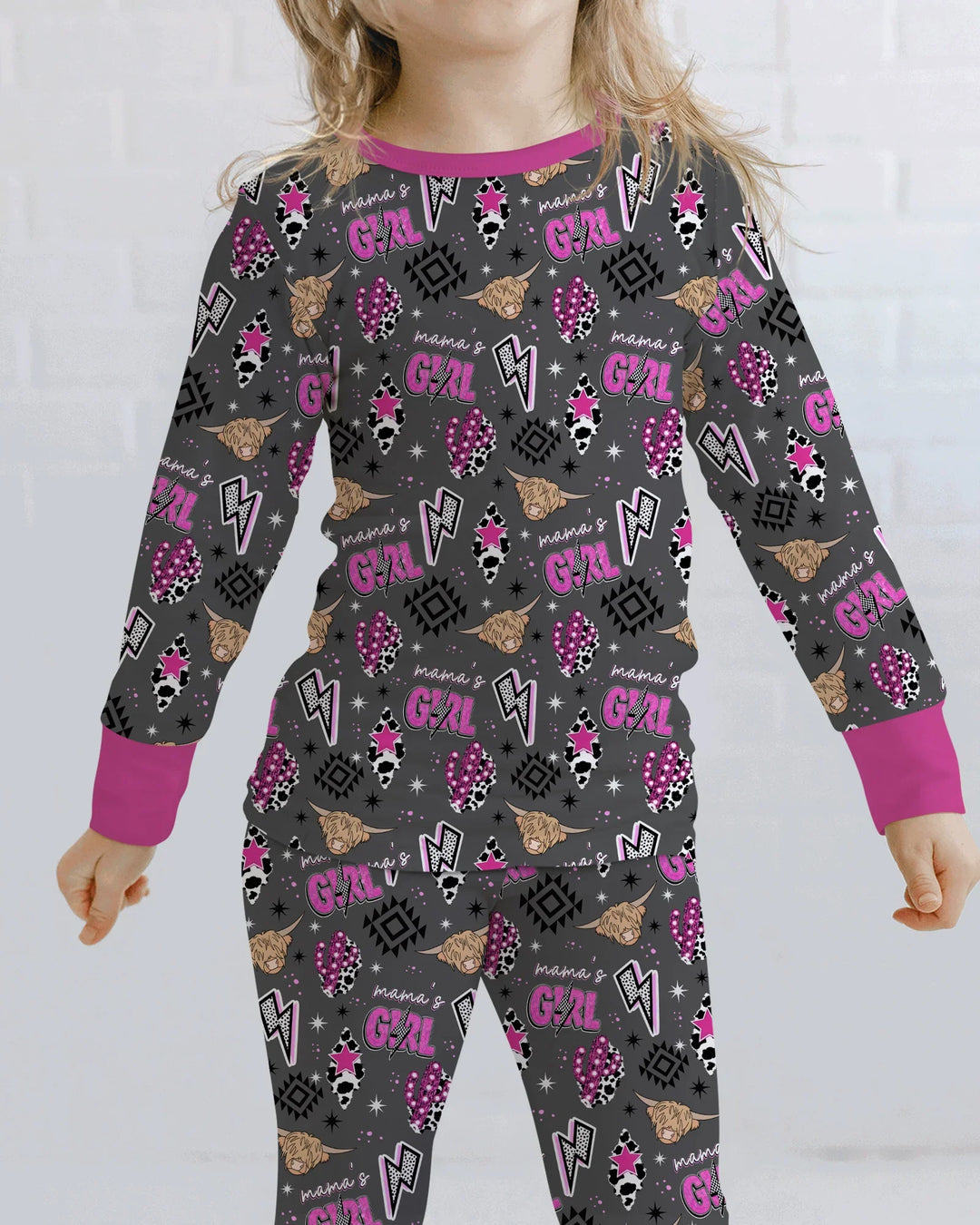 Zweiteiliges Langarm-Pyjama-Set mit Sommerfrüchten