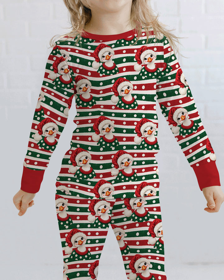 Santa Duck Bamboo Two Piece Long Sleeve Pajama Set