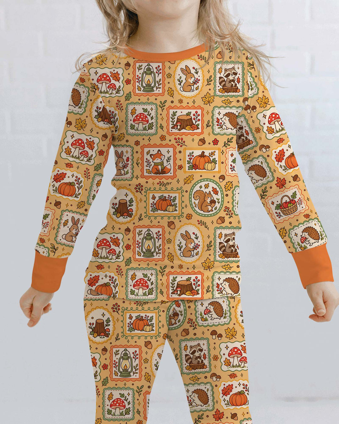 Woodland Animal Fall Bamboo Two Piece Long Sleeve Pajama Set