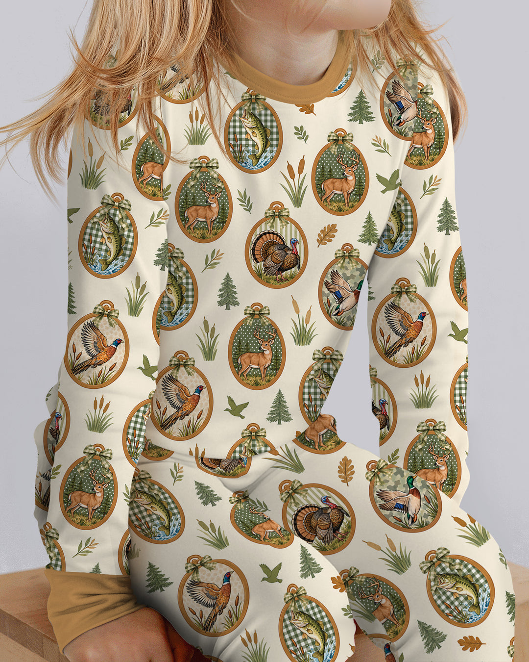 Hunting Season Family Matching Bamboo Two Piece Long Sleeve Pajama Set