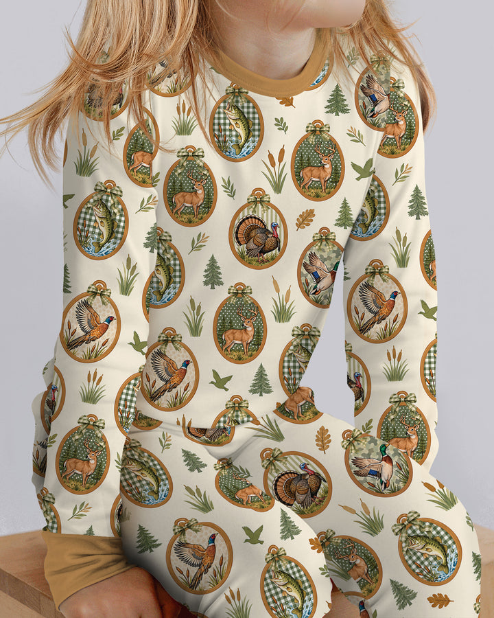 Hunting Season Family Matching Bamboo Two Piece Long Sleeve Pajama Set