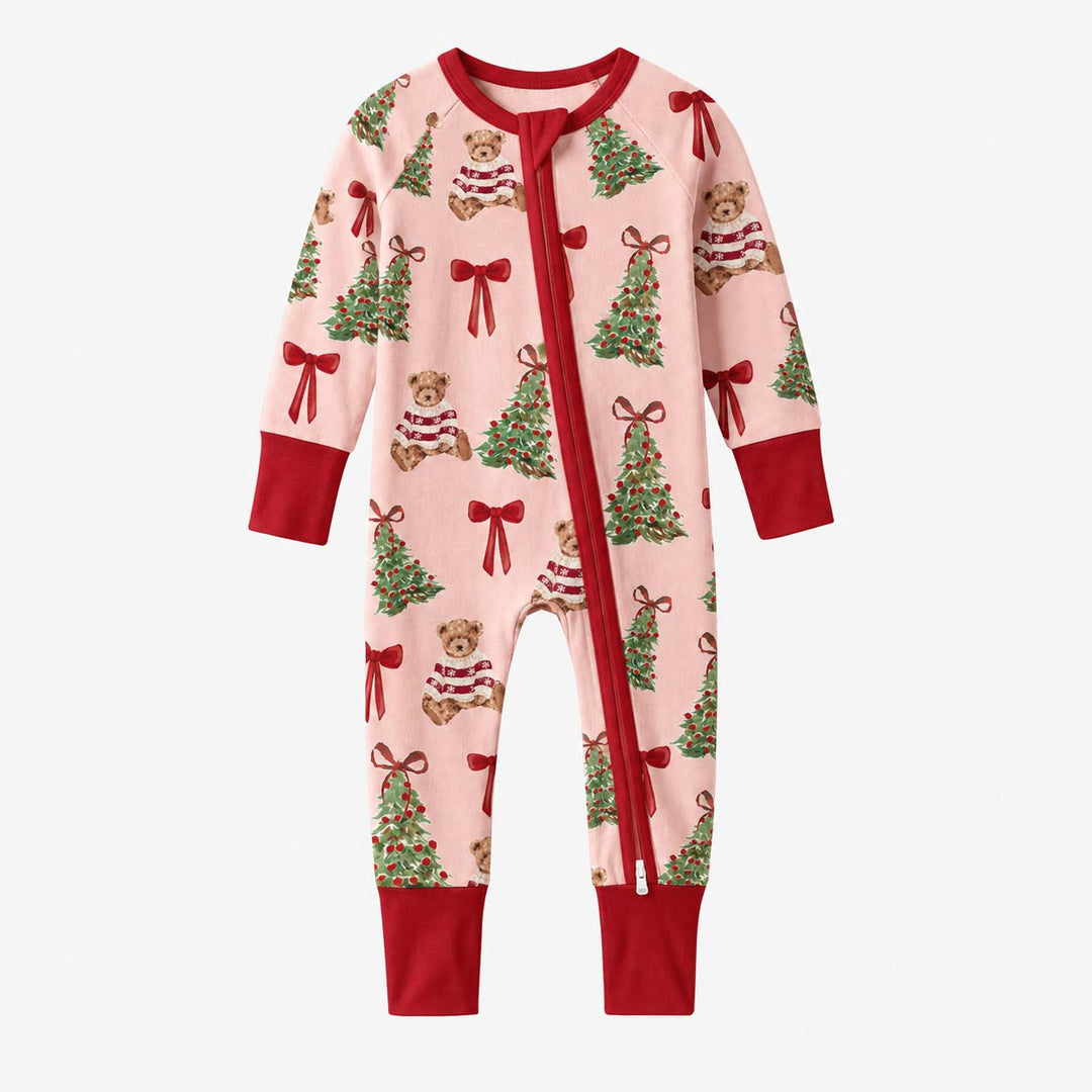 Teddy Bear Christmas Trees and Bows Bamboo Convertible Zippy