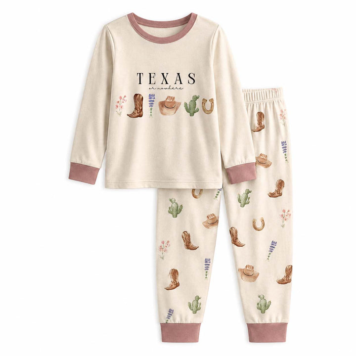 Texas Or Nowhere Western Icons Bamboo Two Piece Long Sleeve Pajama Set
