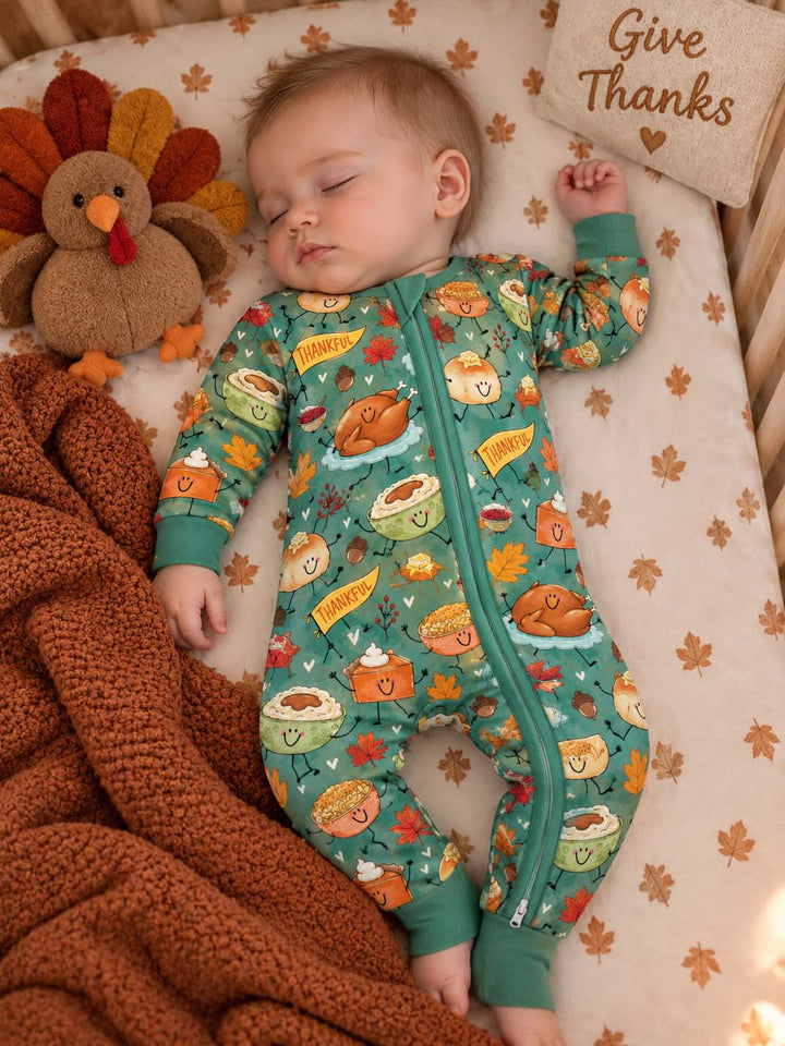 Thankful Thanksgiving Feast Bamboo Convertible Zippy