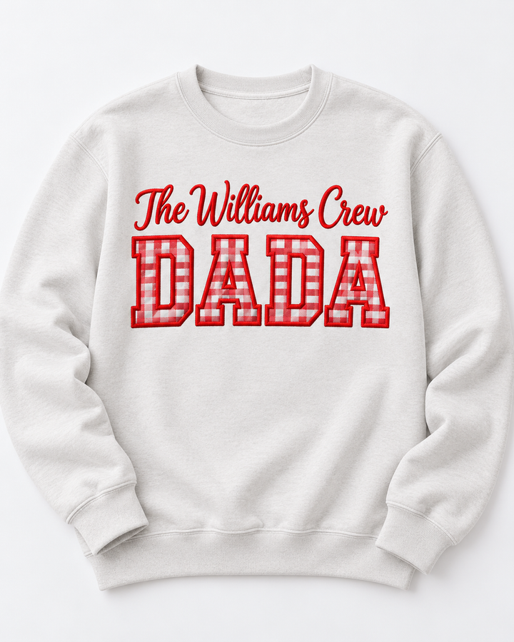 Custom Matching Family Embroidered Bamboo Men Crewneck Sweatshirt