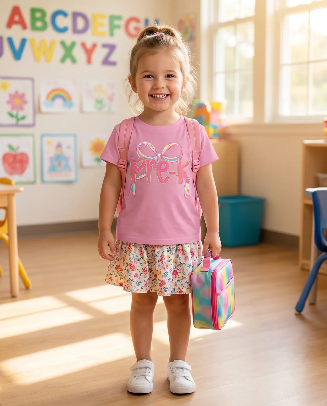 Pre-K Sweet Bow Bamboo Crewneck T-Shirt