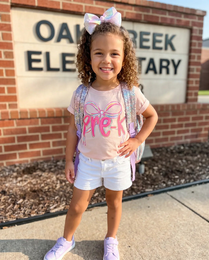 Pre-K Sweet Bow Bamboo Crewneck T-Shirt
