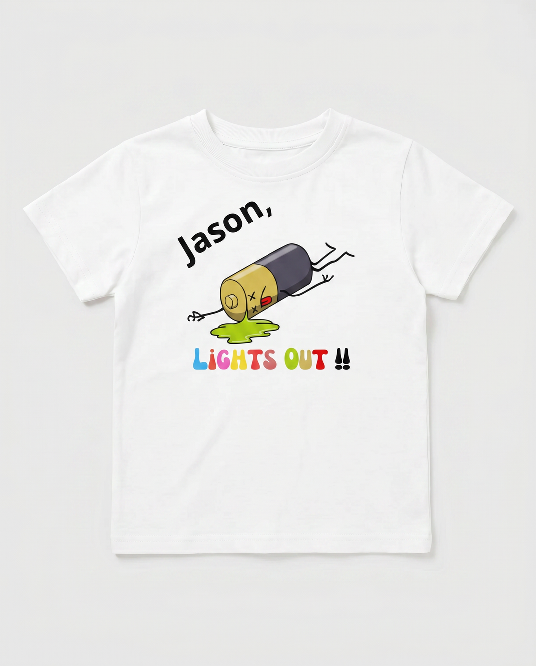 Personalized Lights Out Battery Bamboo Crewneck T-Shirt