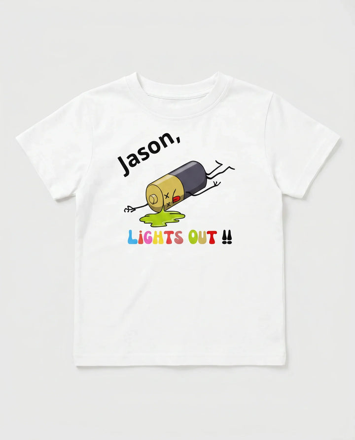 Personalized Lights Out Battery Bamboo Crewneck T-Shirt