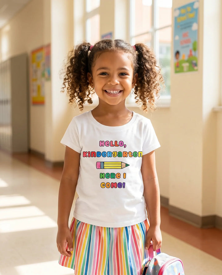 Colorable Hello, Kindergarten Here I Come! Bamboo Crewneck T-Shirt